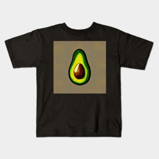 Green Avocado Vegan Therapy Illustration Pattern Kids T-Shirt